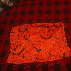 Orange Spider Web Tube Top
